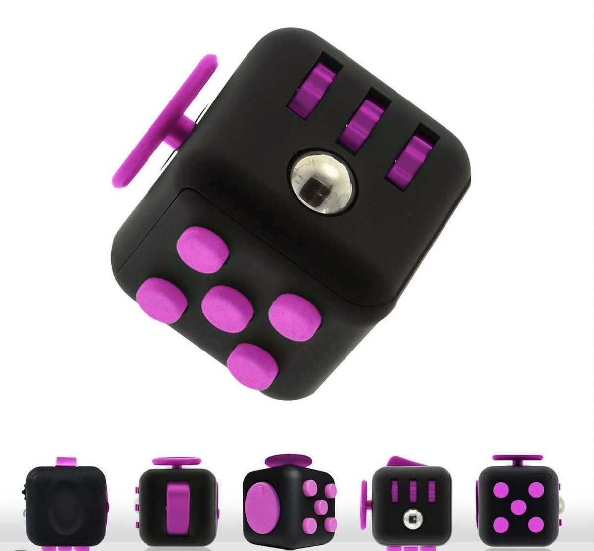 Kwalitatieve Fidget Cube / FriemelKubus | Anti Stress Speelgoed | Fidget Toy - Zwart-Roze